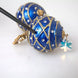 Dolce & Gabbana Gold Brass Blue Dangle Christmas Ball Crystal Clip On Earrings