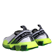 Dolce & Gabbana White Yellow Slip On Sorrento Sneakers Shoes
