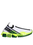 Dolce & Gabbana White Yellow Slip On Sorrento Sneakers Shoes
