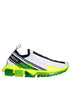 Dolce & Gabbana White Yellow Slip On Sorrento Sneakers Shoes
