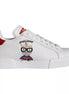 Dolce & Gabbana White Patch Calfskin Nappa Portofino Sneakers Shoes