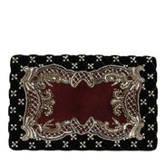 Dolce & Gabbana Bordeaux Black Velvet Gold Frame Clutch Evening Purse Bag