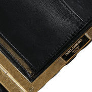 Dolce & Gabbana Bordeaux Black Velvet Gold Frame Clutch Evening Purse Bag