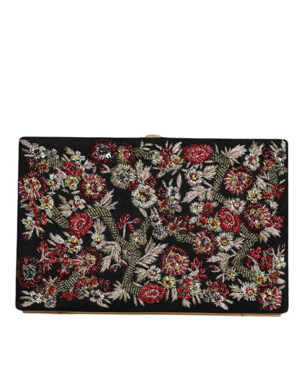 Dolce & Gabbana Πολύχρωμο Φλοράλ Χρυσό Πλαίσιο Τσαντάκι Βραδινή Τσάντα