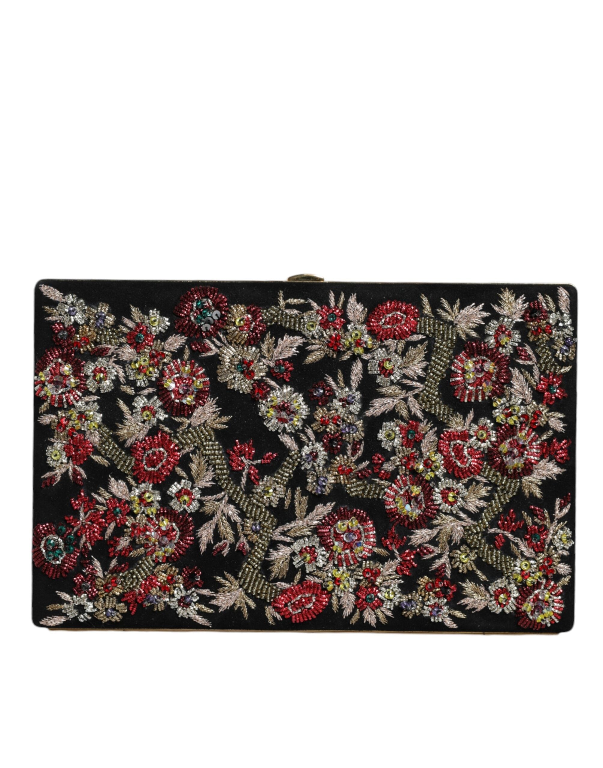 Dolce & Gabbana Πολύχρωμο Φλοράλ Χρυσό Πλαίσιο Τσαντάκι Βραδινή Τσάντα