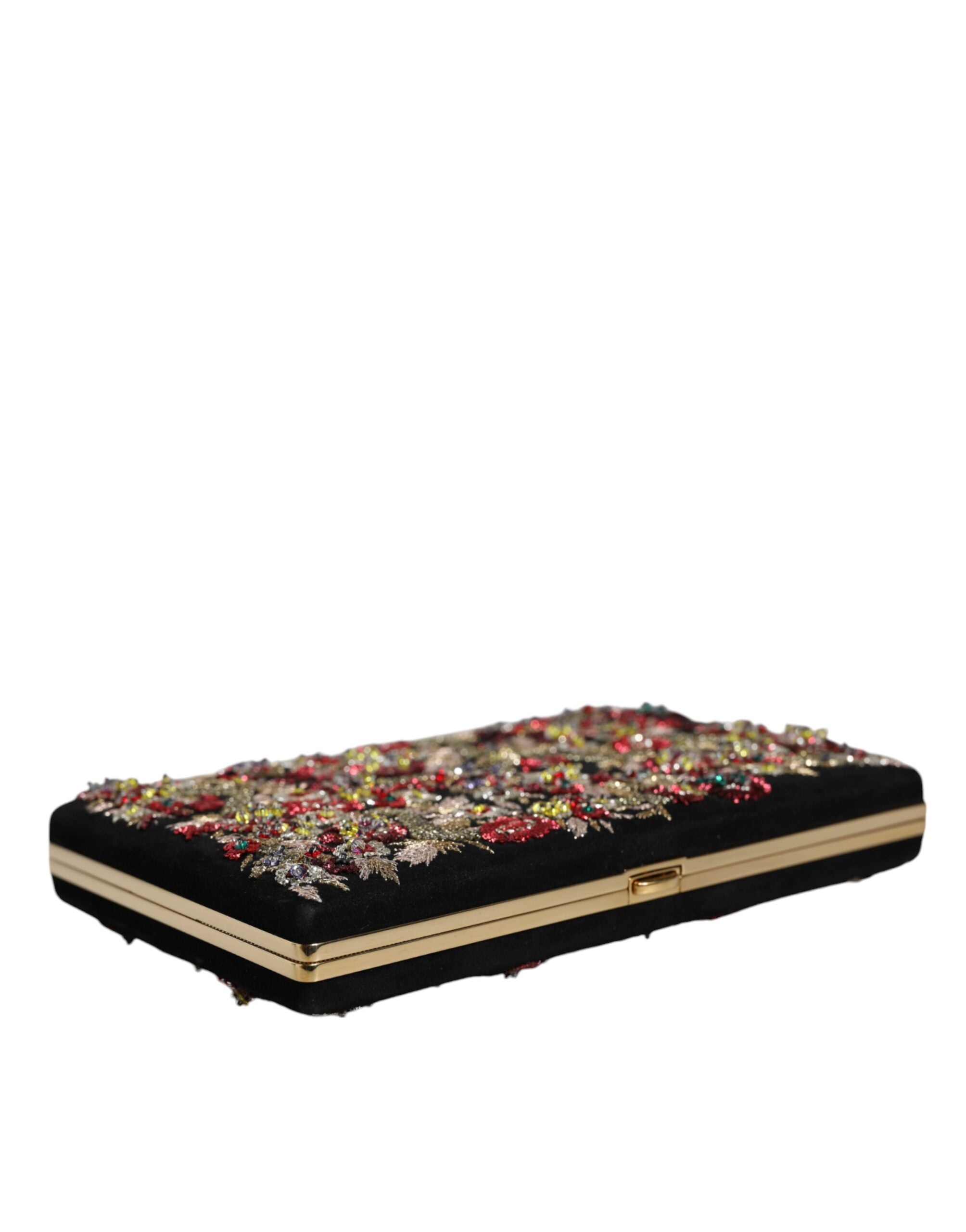Dolce & Gabbana Πολύχρωμο Φλοράλ Χρυσό Πλαίσιο Τσαντάκι Βραδινή Τσάντα