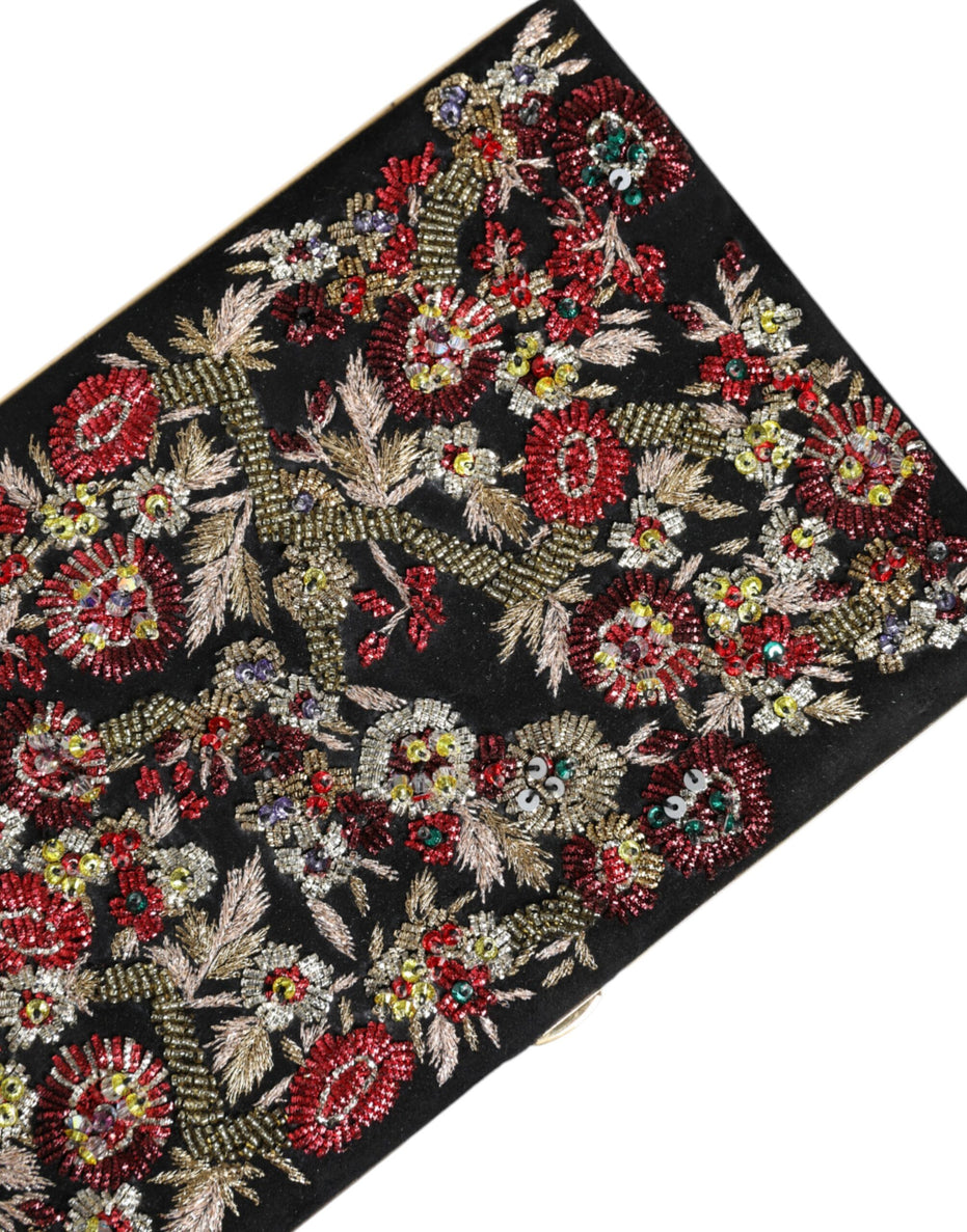 Dolce & Gabbana Πολύχρωμο Φλοράλ Χρυσό Πλαίσιο Τσαντάκι Βραδινή Τσάντα