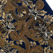 Dolce & Gabbana Blue Velvet Gold Frame Clutch Evening Party Purse Bag