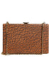 Dolce & Gabbana Brown Leather Gold Frame Clutch Mini Crossbody Bag