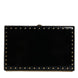 Dolce & Gabbana Μαύρο Δερμάτινο Τσαντάκι Βραδινό Clutch με Καρφιά και Χρυσό Πλαίσιο