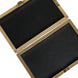 Dolce & Gabbana Μαύρο Δερμάτινο Τσαντάκι Βραδινό Clutch με Καρφιά και Χρυσό Πλαίσιο