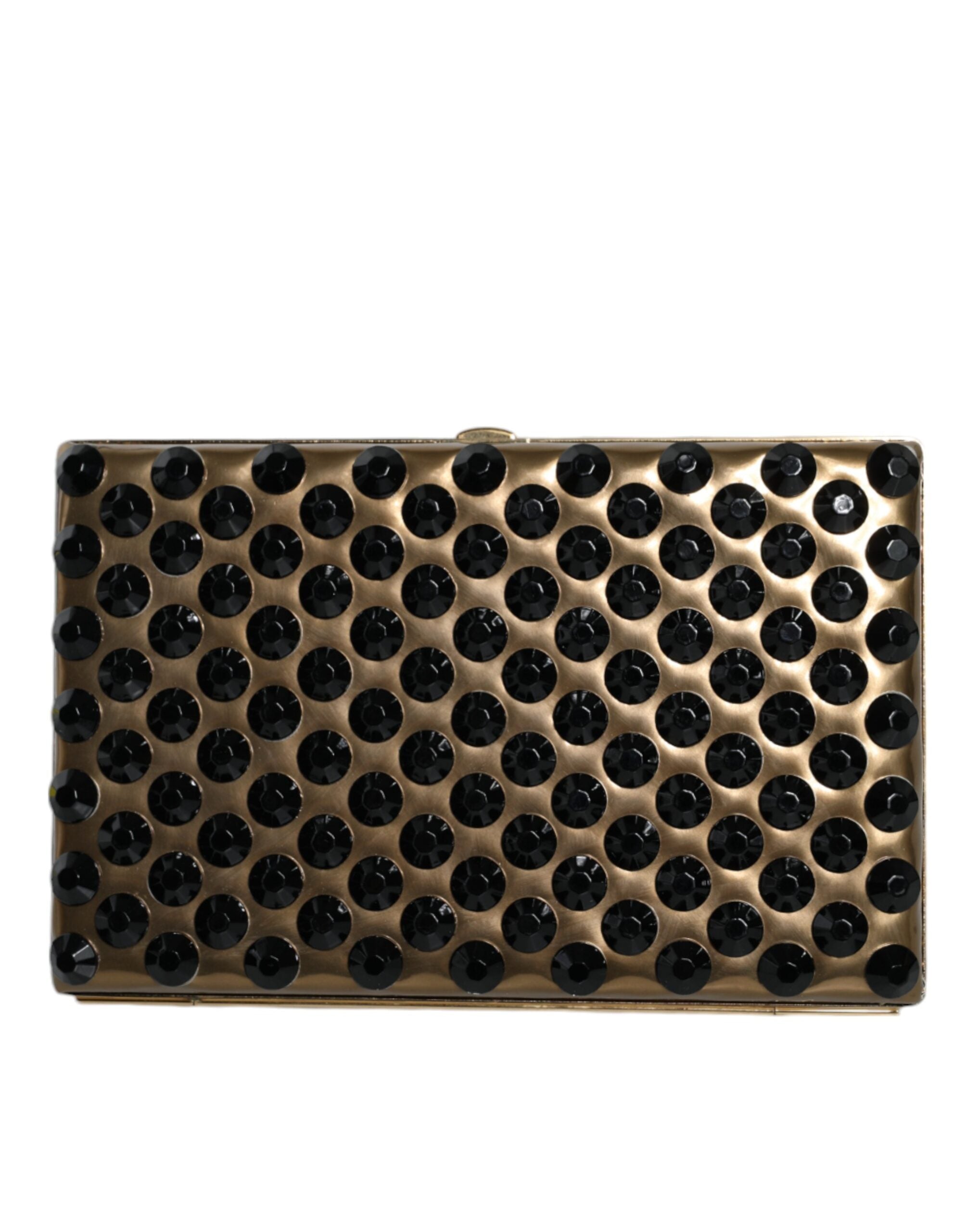 Dolce & Gabbana Χρυσή Κρυστάλλινη Bifold Βραδινή Τσάντα Συμπλέκτη Γυναικεία