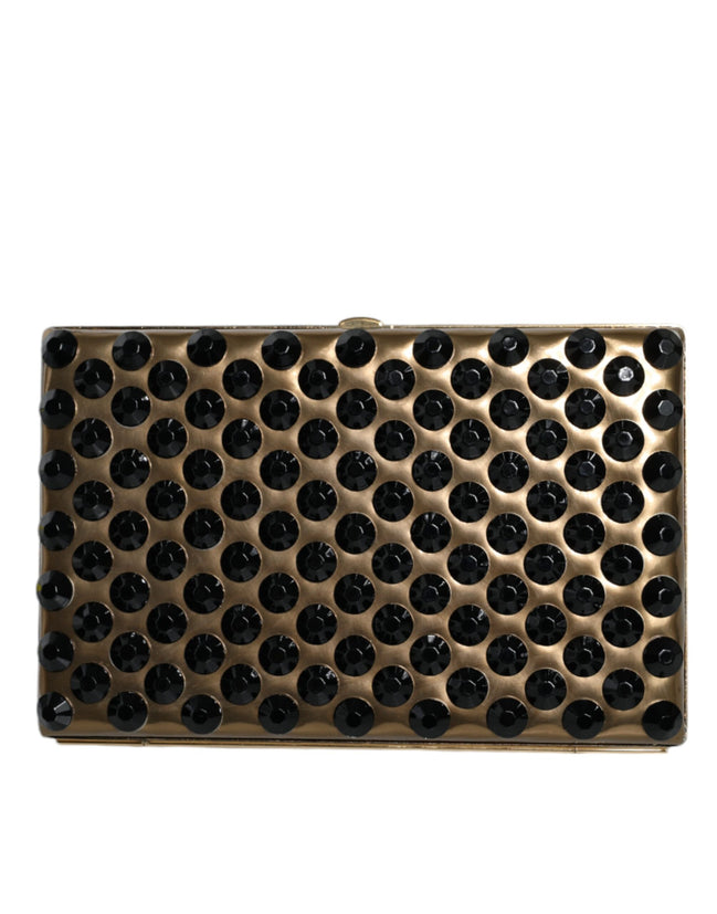 Dolce & Gabbana Χρυσή Κρυστάλλινη Bifold Βραδινή Τσάντα Συμπλέκτη Γυναικεία