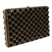 Dolce & Gabbana Gold Crystal Bifold Clutch Evening Party Women Purse Bag