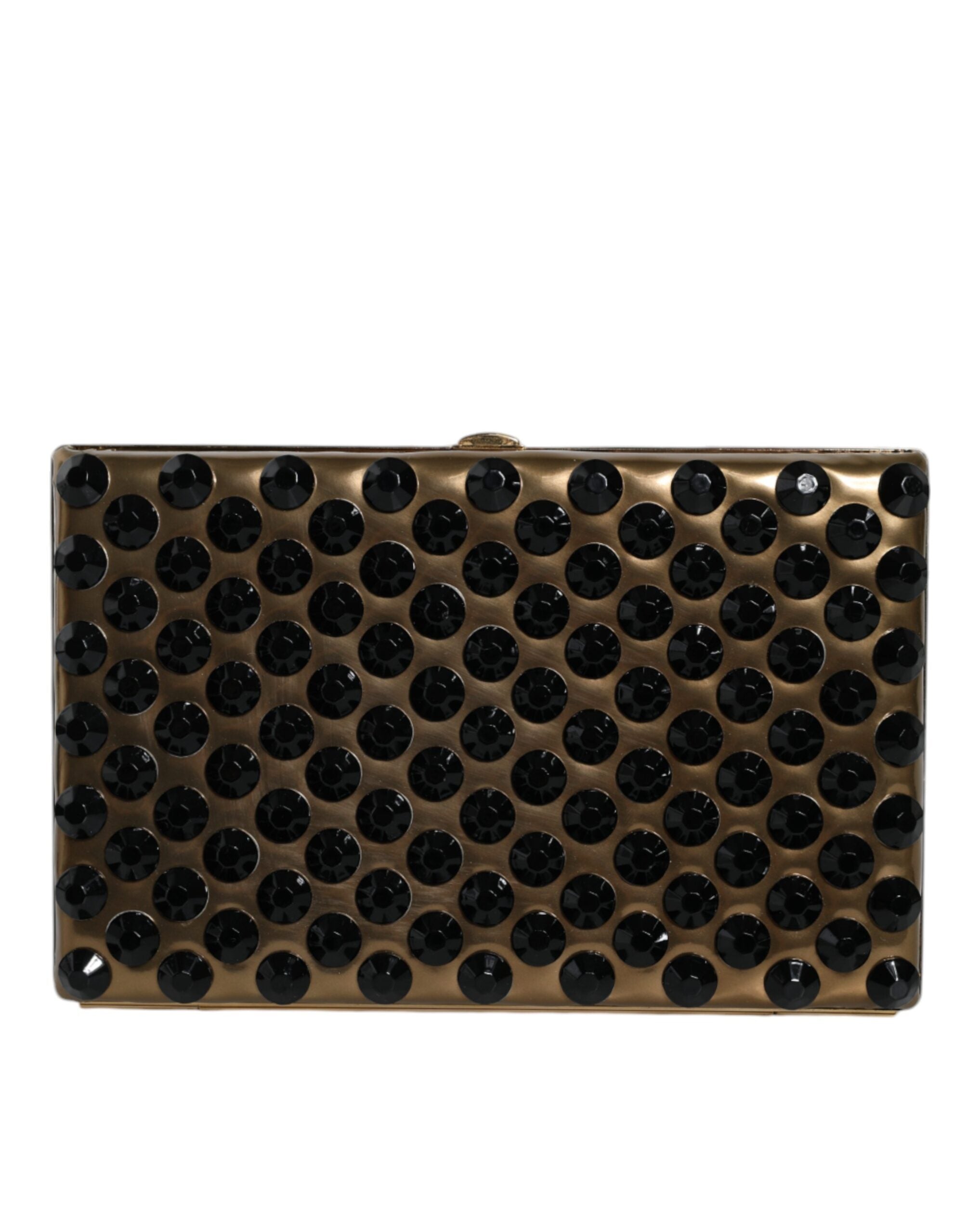 Dolce & Gabbana Χρυσή Κρυστάλλινη Bifold Βραδινή Τσάντα Συμπλέκτη Γυναικεία