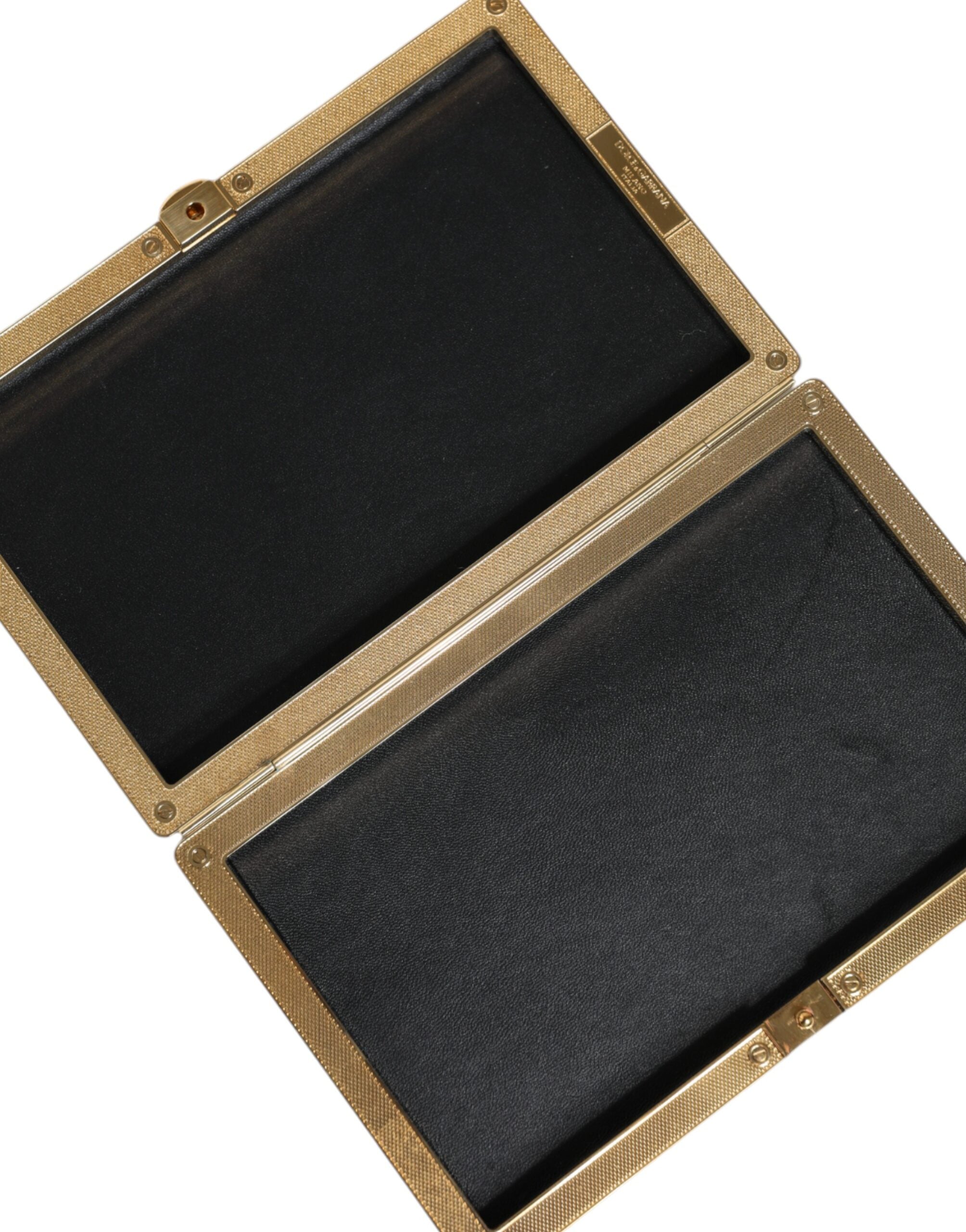 Dolce & Gabbana Χρυσή Κρυστάλλινη Bifold Βραδινή Τσάντα Συμπλέκτη Γυναικεία