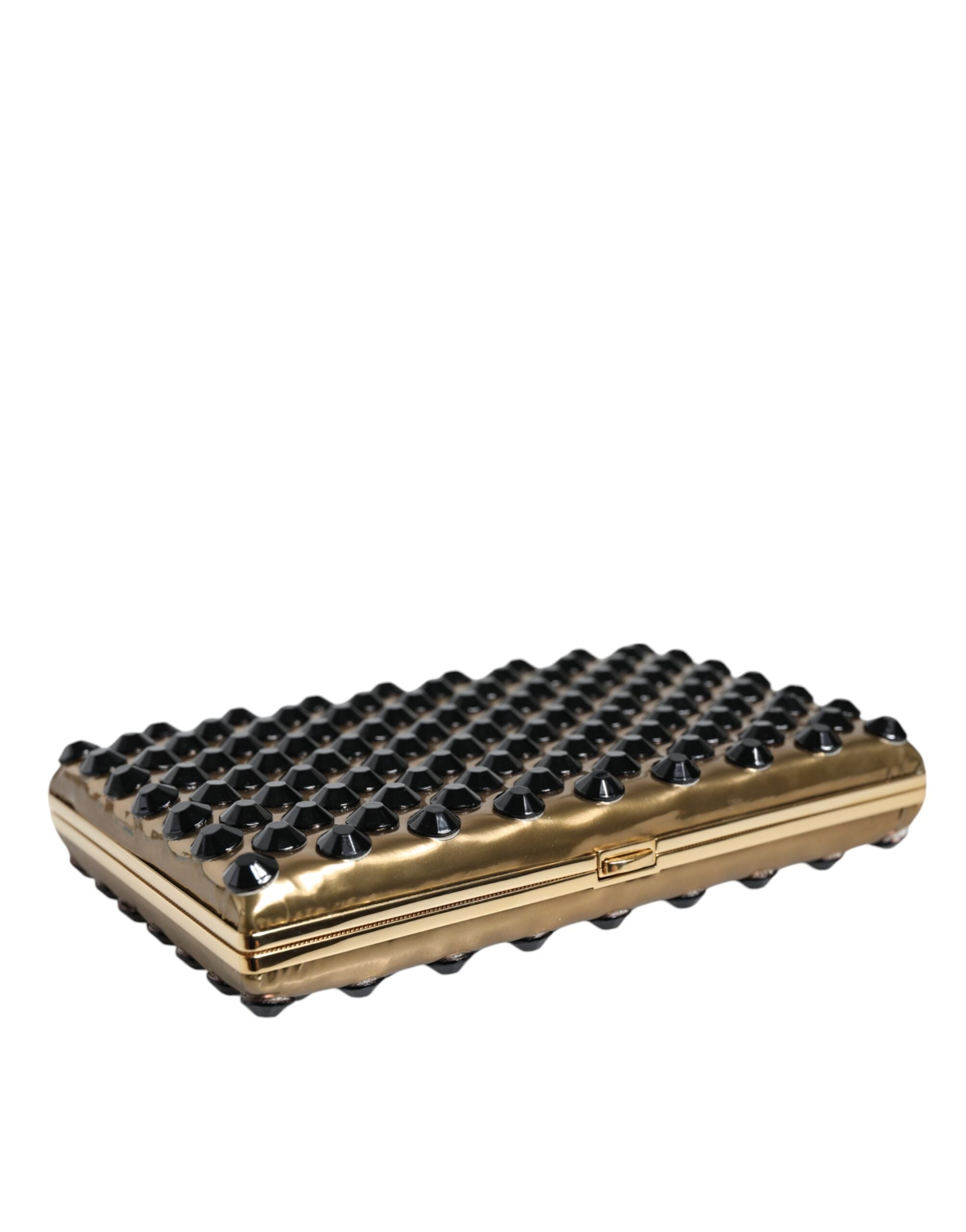 Dolce & Gabbana Χρυσή Κρυστάλλινη Bifold Βραδινή Τσάντα Συμπλέκτη Γυναικεία