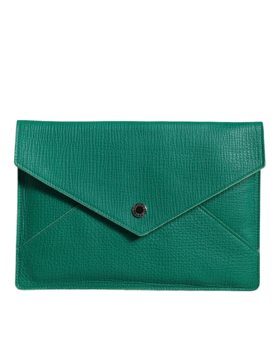 Τσάντα Dolce & Gabbana πράσινη από δέρμα clutch μίνι τσάντα θήκη για tablet