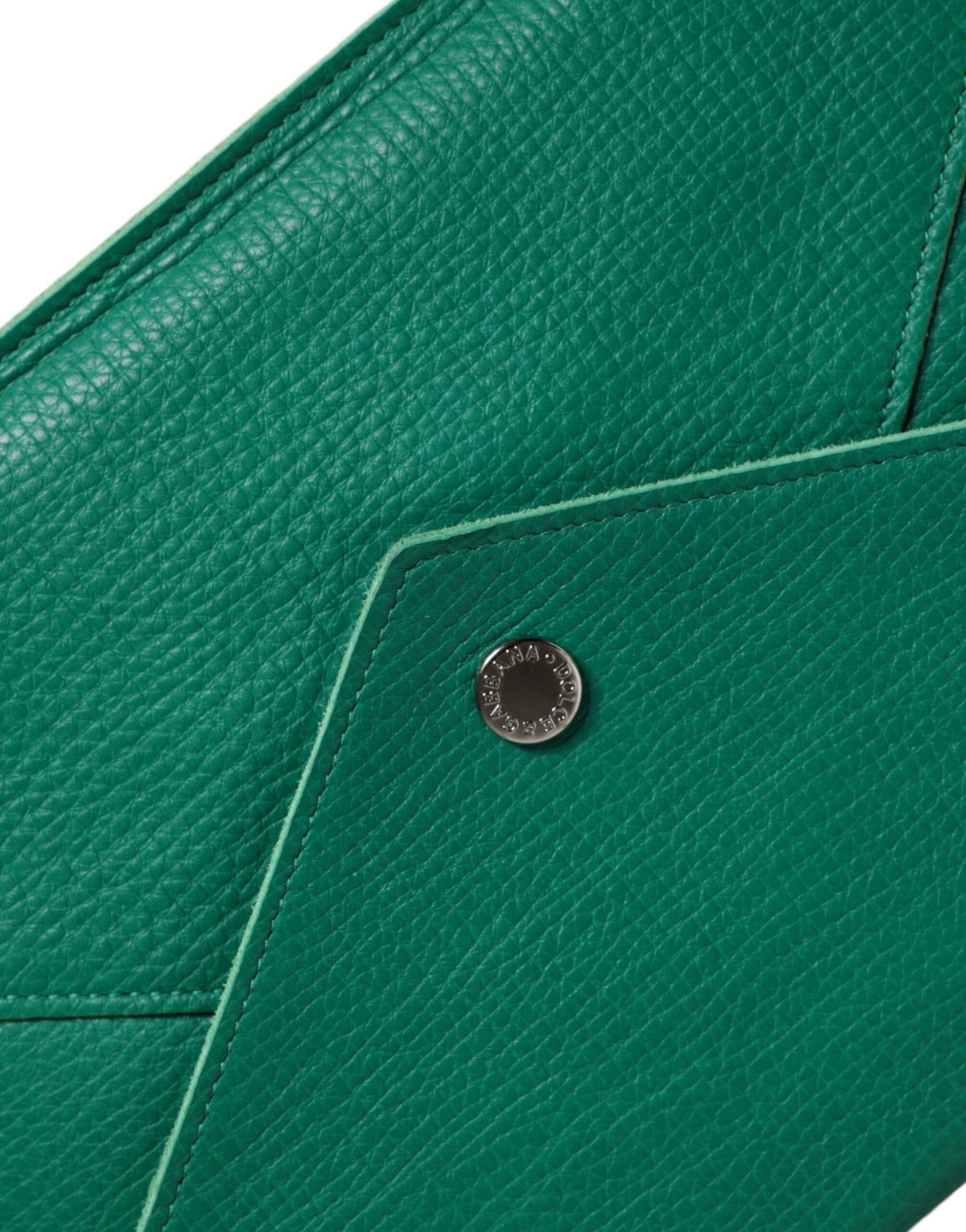 Τσάντα Dolce & Gabbana πράσινη από δέρμα clutch μίνι τσάντα θήκη για tablet