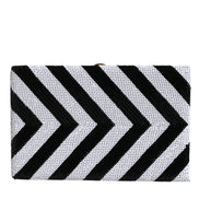 Dolce & Gabbana Black White Gold Frame Clutch Evening Party Purse Bag
