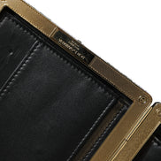 Dolce & Gabbana Black White Gold Frame Clutch Evening Party Purse Bag