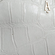Aniye By White Croc Print Leather Crossbody Sling Bag