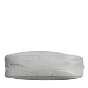 Aniye By White Croc Print Leather Crossbody Sling Bag