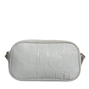 Aniye By White Croc Print Leather Crossbody Sling Bag