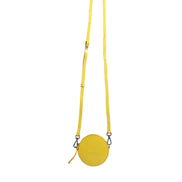 MSGM Yellow Leather Logo Crossbody Sling Shoulder Round Bag