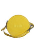 MSGM Yellow Leather Logo Crossbody Sling Shoulder Round Bag