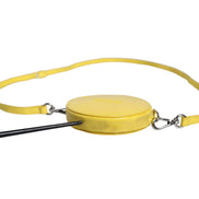 MSGM Yellow Leather Logo Crossbody Sling Shoulder Round Bag