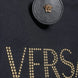 Τσάντα Versace Μαύρη Tote Χιαστί με Λαβή, από Καμβά και Δέρμα, με Λογότυπο