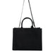 Τσάντα Versace Μαύρη Tote Χιαστί με Λαβή, από Καμβά και Δέρμα, με Λογότυπο