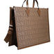 Versace Brown Top Handle Jacquard Leather Logo Crossbody Tote Bag