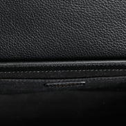 Versace Black Grainy Calf Leather Logo Crossbody Shoulder Bag