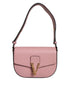 Versace Pink Grainy Calf Leather Logo Crossbody Shoulder Bag