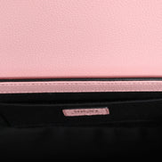 Versace Pink Grainy Calf Leather Logo Crossbody Shoulder Bag