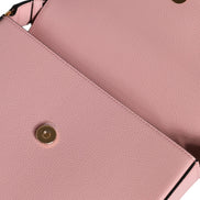 Versace Pink Grainy Calf Leather Logo Crossbody Shoulder Bag
