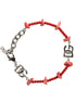 Dolce & Gabbana Silver Tone Brass Beaded Resin DG Logo Chain Bracelet