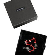 Dolce & Gabbana Silver Tone Brass Beaded Resin DG Logo Chain Bracelet