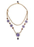 Dolce & Gabbana Gold Tone Floral Crystals Embellished Layered Necklace