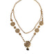 Dolce & Gabbana Gold Tone Floral Crystals Embellished Layered Necklace