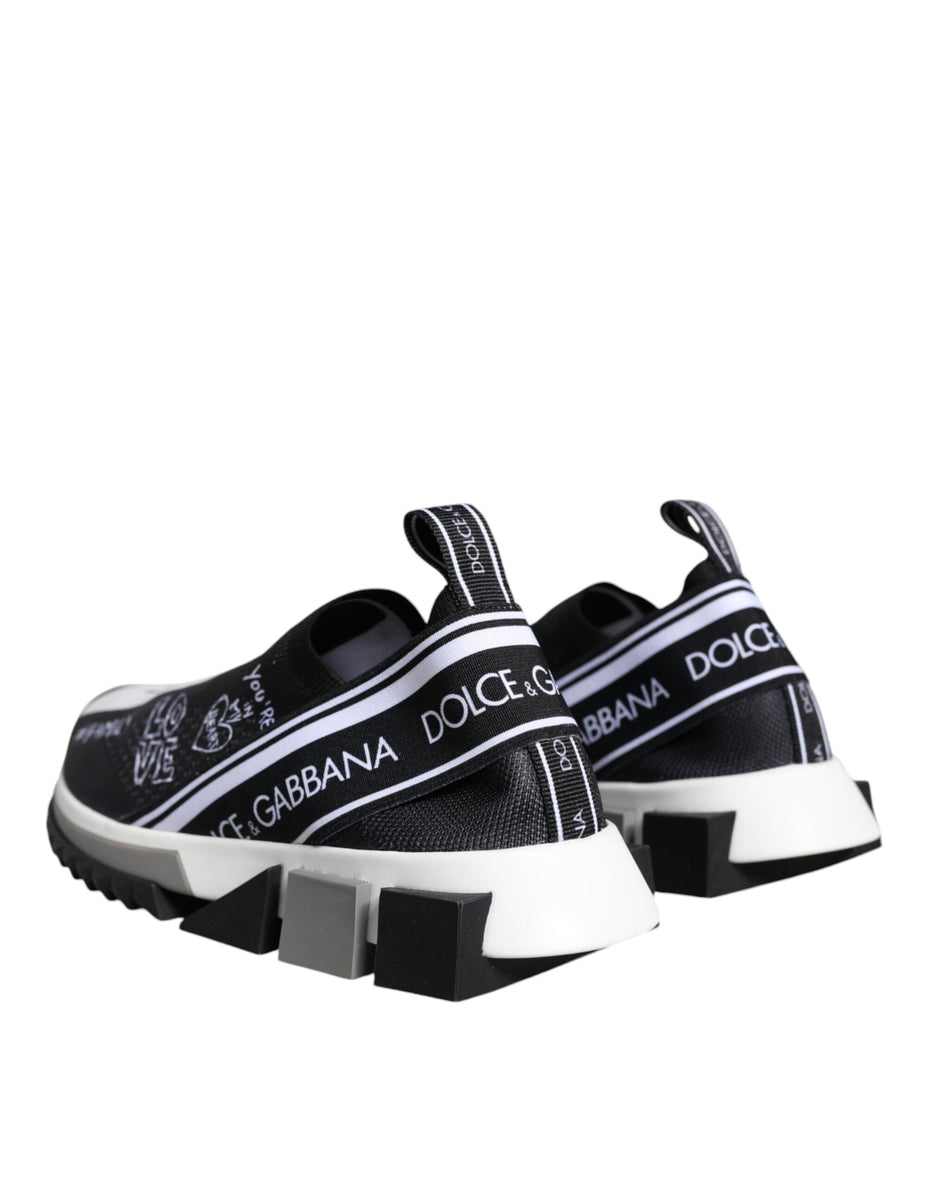 Dolce & Gabbana Μαύρα Λευκά Χαμηλά Αθλητικά Παπούτσια Sorrento
