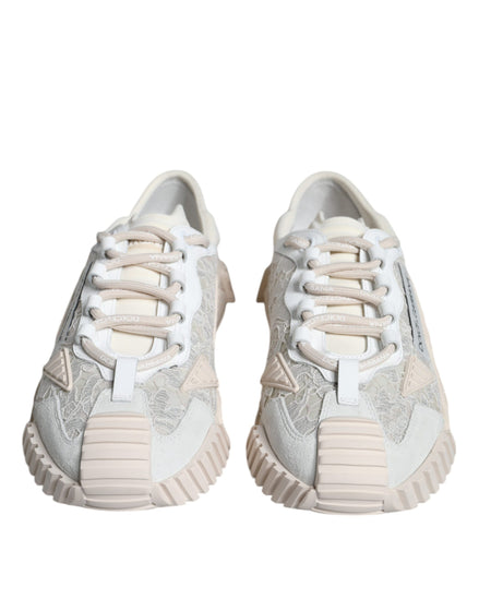Dolce & Gabbana Λευκά Δαντελένια Αθλητικά Παπούτσια NS1 Low Top