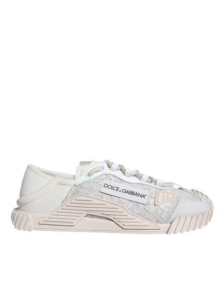 Dolce & Gabbana Λευκά Δαντελένια Αθλητικά Παπούτσια NS1 Low Top