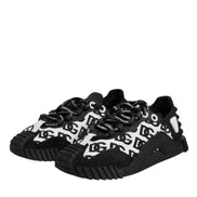Dolce & Gabbana Black Logo Lace Up Low Top NS1 Sneakers Shoes