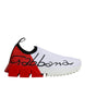 Dolce & Gabbana White Red Low Top Sorrento Men Sneakers Shoes