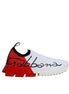 Dolce & Gabbana White Red Low Top Sorrento Men Sneakers Shoes