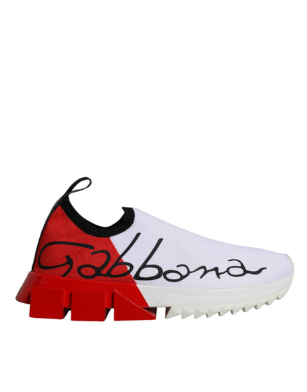 Dolce & Gabbana White Red Low Top Sorrento Ανδρικά Sneakers Παπούτσια