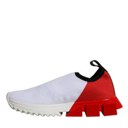 Dolce & Gabbana White Red Low Top Sorrento Men Sneakers Shoes